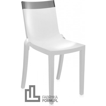 Krzesło Hi-Cut białe z przydymionym paskiem