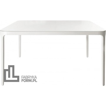 Stół Vanity kwadratowy 140 cm biała rama biały blat