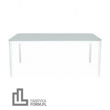 Stół Vanity prostokątny 180 cm polerowana rama biały blat