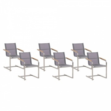 Zestaw 6 krzeseł ogrodowych szary COSOLETO