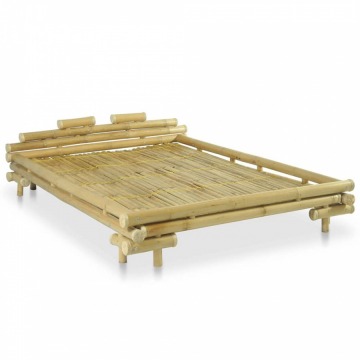 Łóżko bambusowe, 140 x 200 cm, kolor naturalny