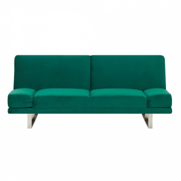 Sofa rozkładana welurowa zielona YORK