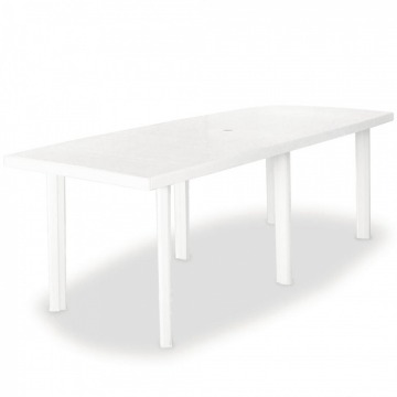 Stół ogrodowy, plastik, biały, 210 x 96 x 72 cm