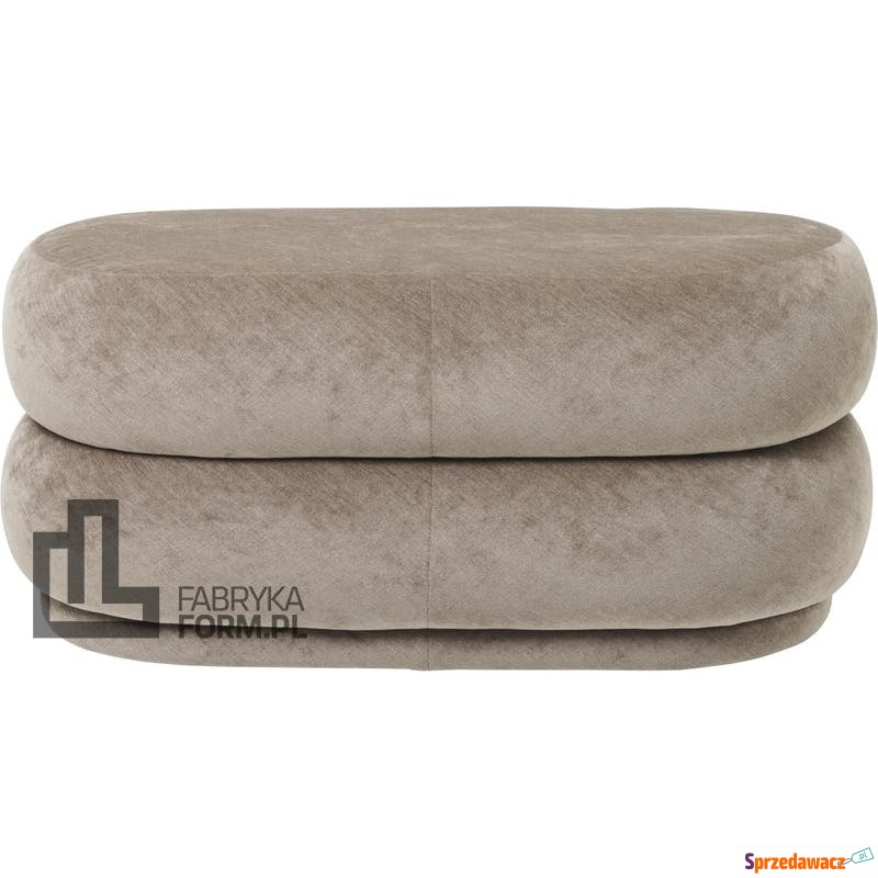 Puf Oval Faded Velvet beżowy - Sofy, fotele, komplety... - Gliwice