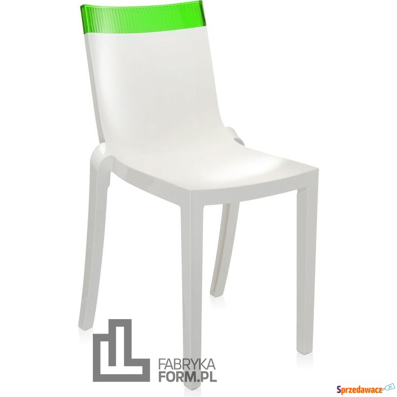 Krzesło Hi-Cut białe z zielonym paskiem - Sofy, fotele, komplety... - Pilchowo