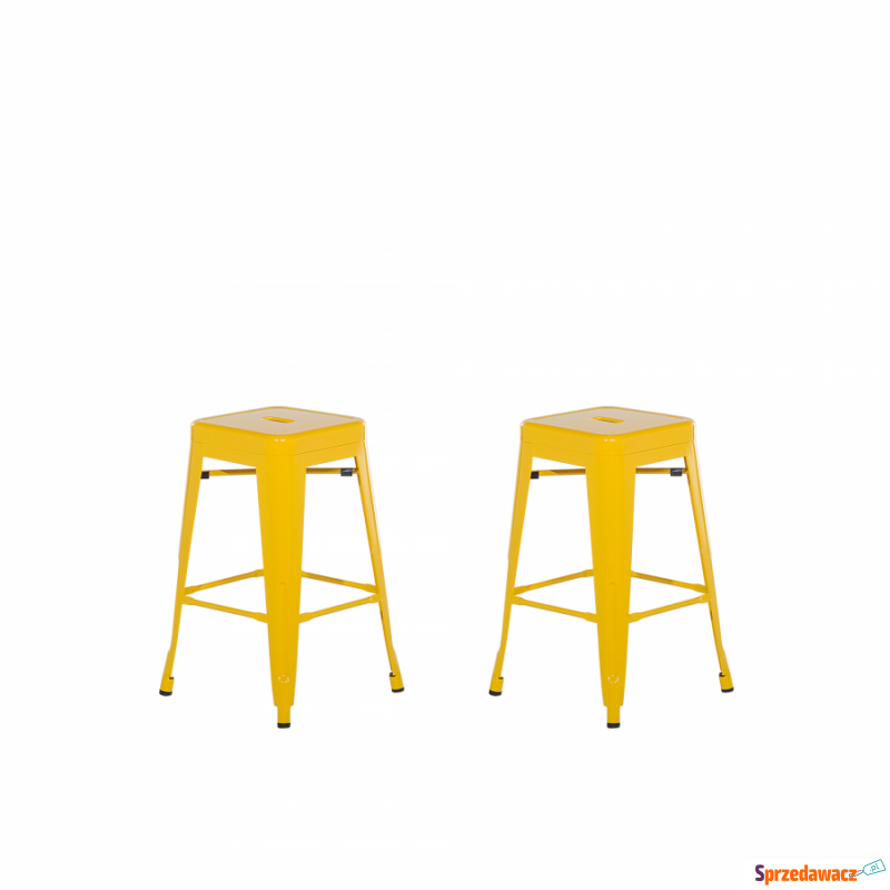 Zestaw 2 krzeseł barowych żółte wysokość 60 c... - Taborety, stołki, hokery - Bielsk Podlaski