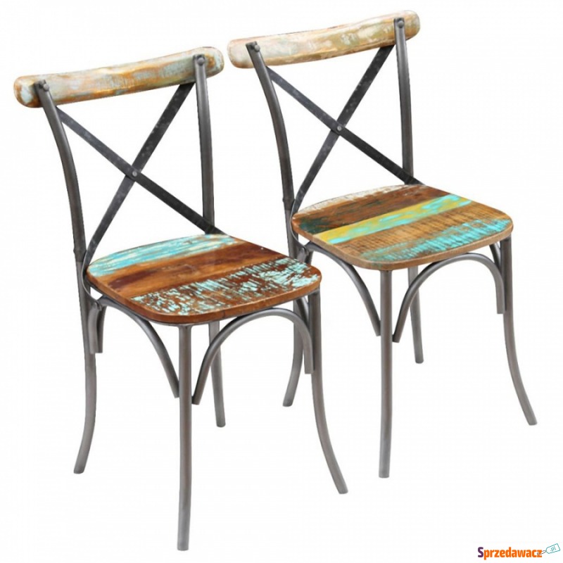 Krzesło do kuchni 2 szt. z drewna odzyskanego - Krzesła kuchenne - Starachowice
