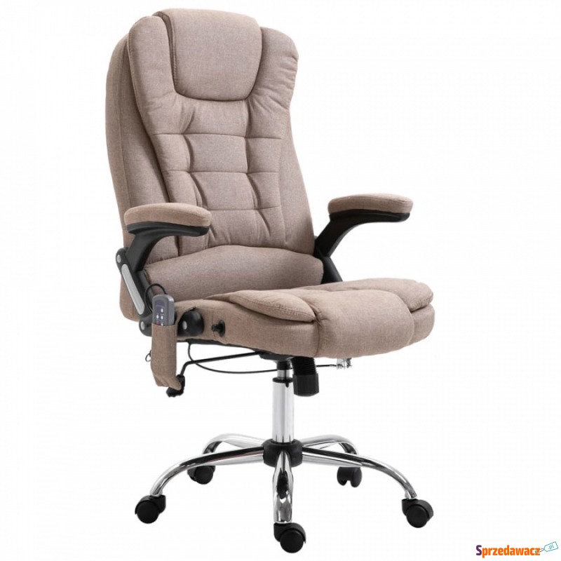 Fotel biurowy z masażem taupe - Krzesła biurowe - Głogów