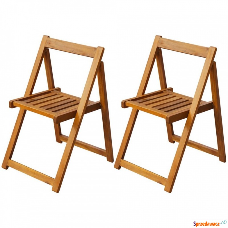 Składane krzesła ogrodowe, 2 szt., lite drewno... - Krzesła ogrodowe - Katowice
