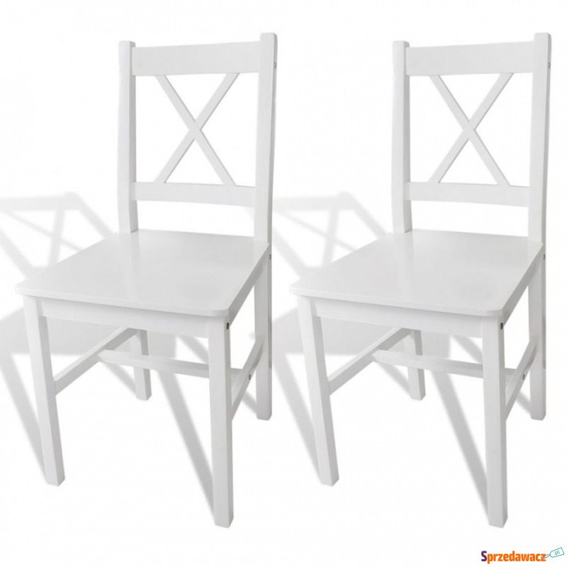 Krzesła do kuchni 2 szt. drewniane białe - Krzesła kuchenne - Rumia