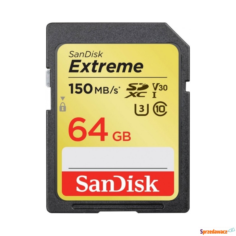SanDisk SDXC 64GB Extreme UHS-I U3 V30 150/60... - Karty pamięci, czytniki,... - Nowy Targ