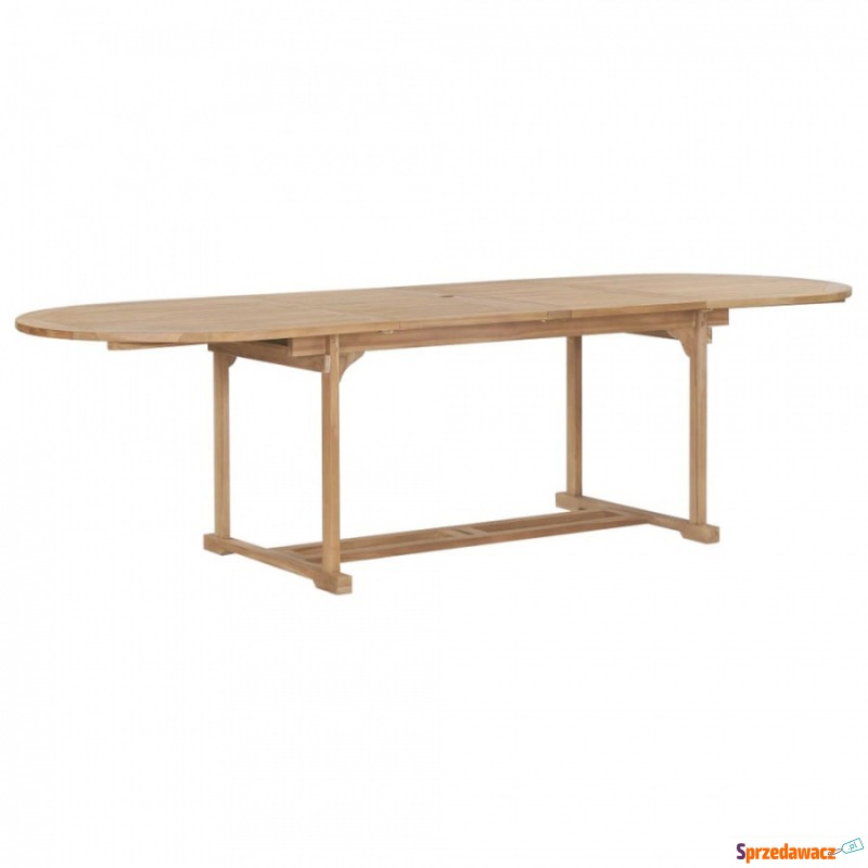 Rozkładany stół do ogrodu, owalny, tekowy, (1... - Stoły, ławy, stoliki - Kraczkowa