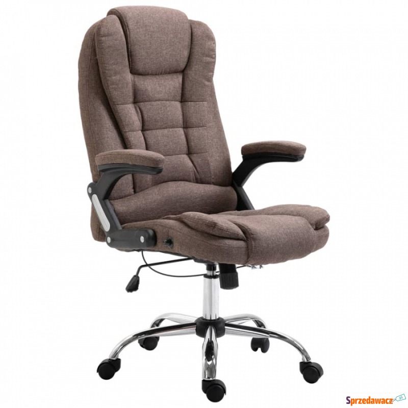 Fotel biurowy brązowy poliester - Krzesła biurowe - Gliwice