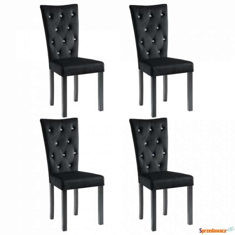 Krzesła do jadalni, 4 szt., aksamitne, czarne - Krzesła do salonu i jadalni - Kielce