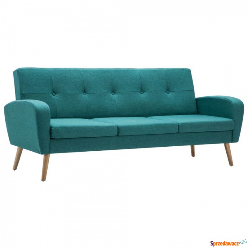 3-osobowa sofa tapicerowana tkaniną, zielona - Sofy, fotele, komplety... - Rybarzowice