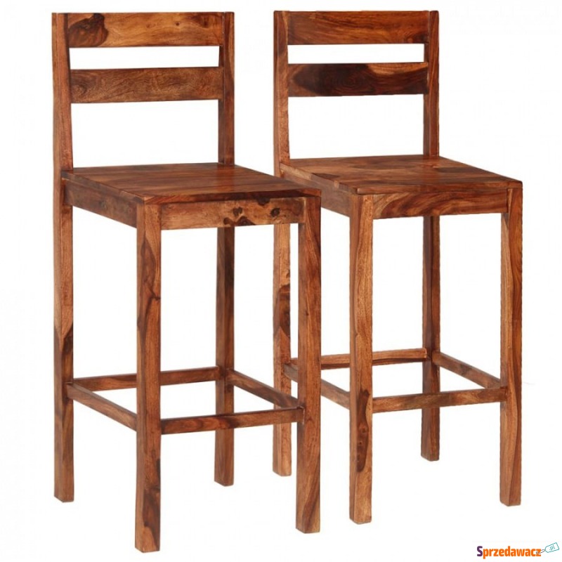 Krzesła barowe 2 szt. lite drewno sheesham brązowe - Taborety, stołki, hokery - Kędzierzyn-Koźle
