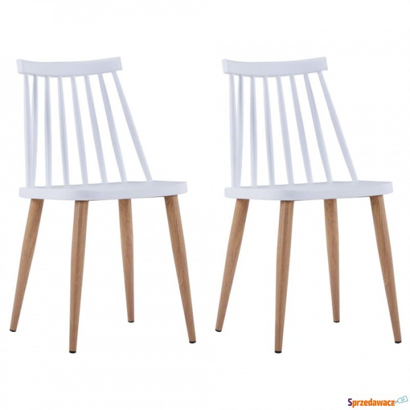 Krzesła do kuchni 2 szt. białe plastik - Krzesła kuchenne - Dębica