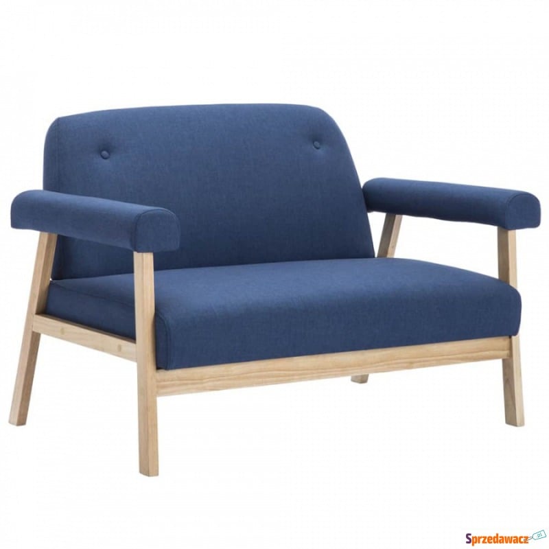 2-osobowa sofa tapicerowana tkaniną, niebieska - Sofy, fotele, komplety... - Gniezno