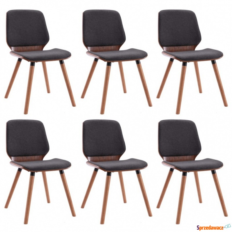 Krzesła stołowe, 6 szt., szare, tapicerowane... - Krzesła kuchenne - Piaseczno