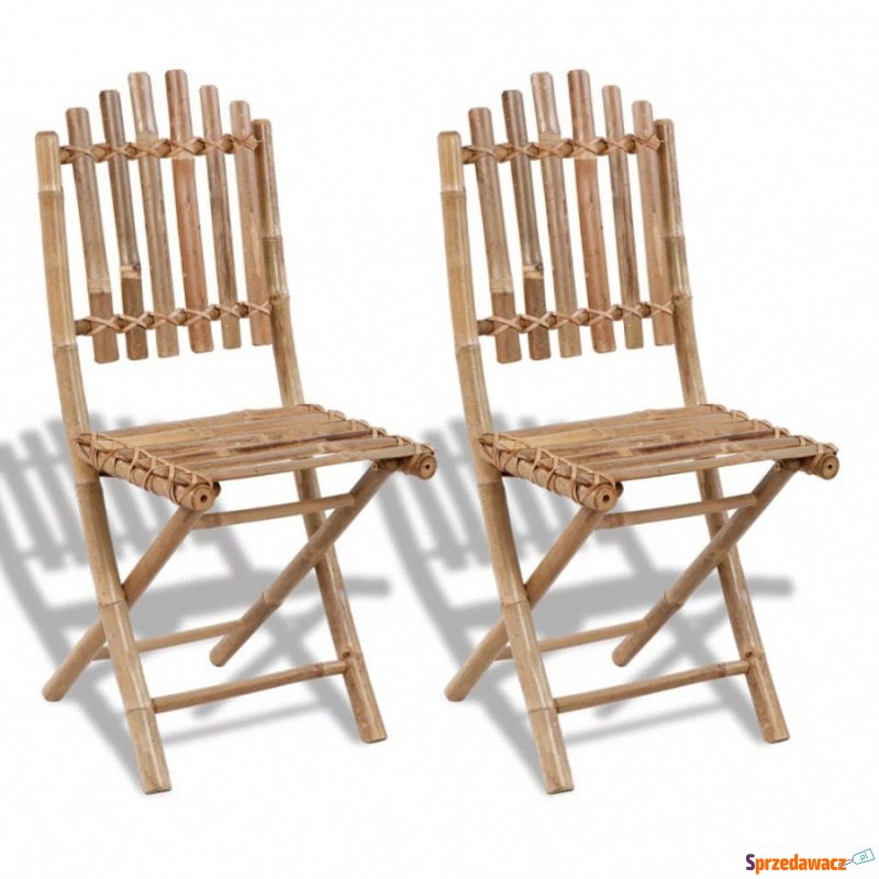 Składane krzesła ogrodowe, 2 szt., bambusowe - Krzesła ogrodowe - Płock