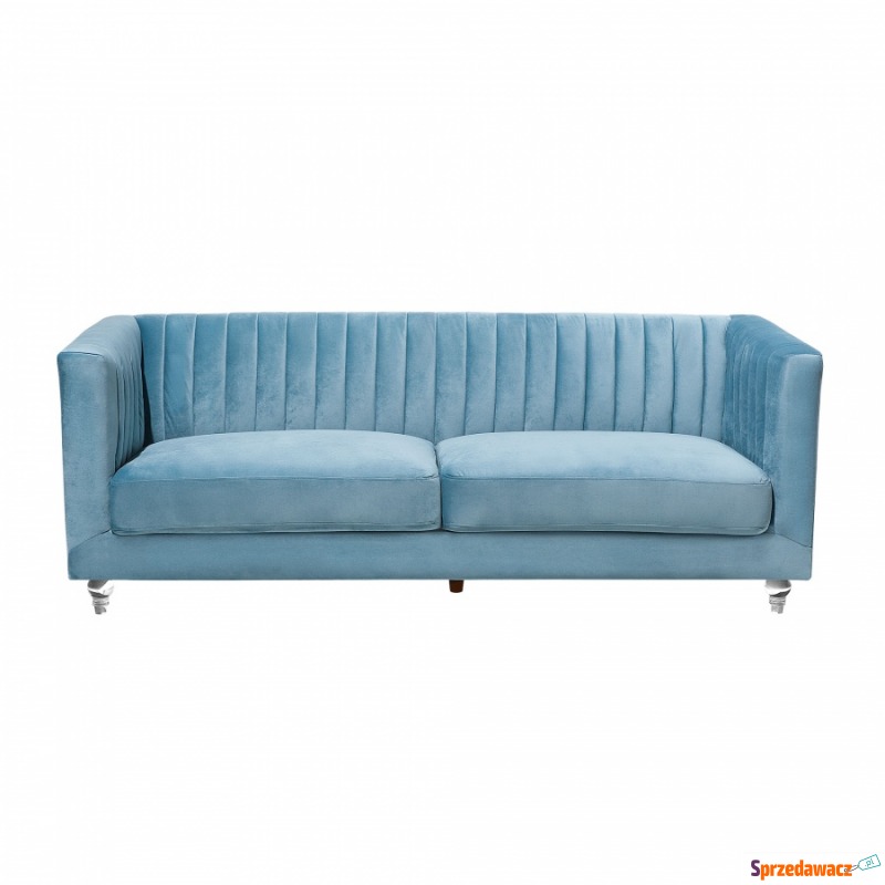 Sofa tapicerowana trzyosobowa jasnoniebieska Visone - Sofy, fotele, komplety... - Gdynia