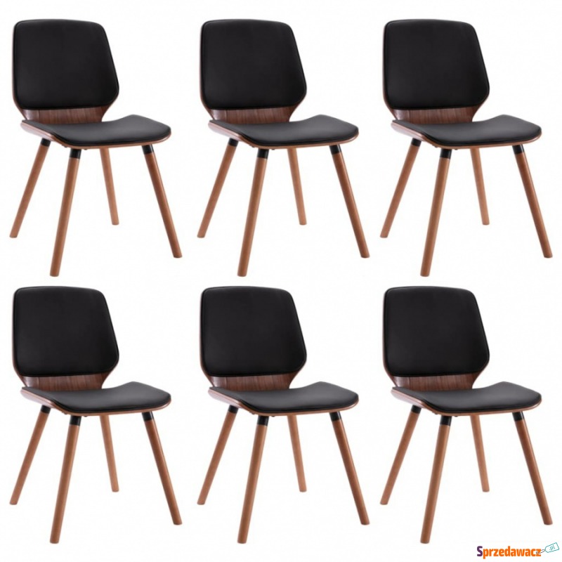 Krzesła stołowe, 6 szt., czarne, sztuczna skóra - Krzesła kuchenne - Grójec