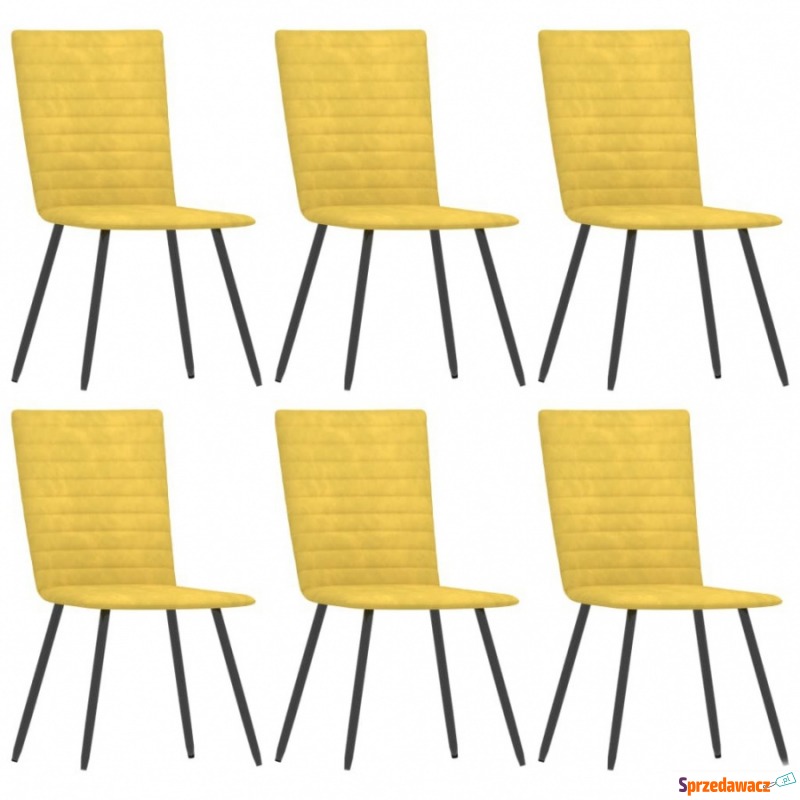 Krzesła stołowe, 6 szt., żółte, aksamitne - Krzesła kuchenne - Mikołów