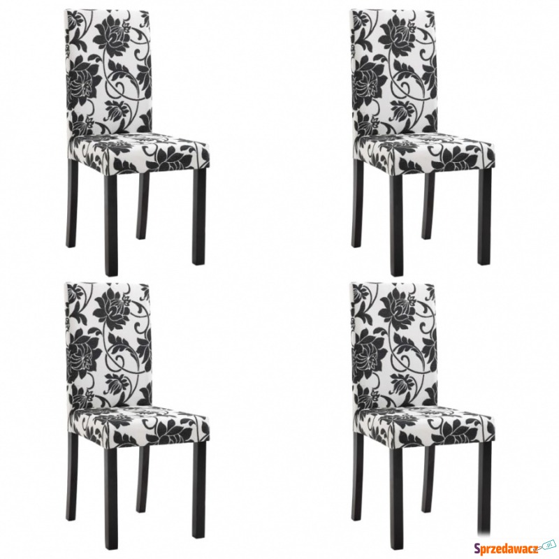 Krzesła stołowe, 4 szt., czarne, tapicerowane... - Krzesła kuchenne - Brzeg