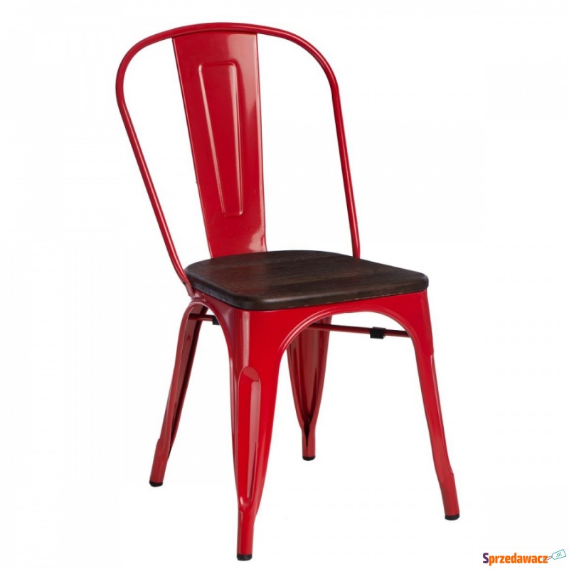 Krzesło Paris Wood D2 czerwone-sosna szczotkowana - Krzesła do salonu i jadalni - Knurów