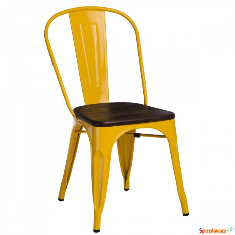 Krzesło Paris Wood D2 żółte-sosna szczotkowana - Krzesła do salonu i jadalni - Świętochłowice