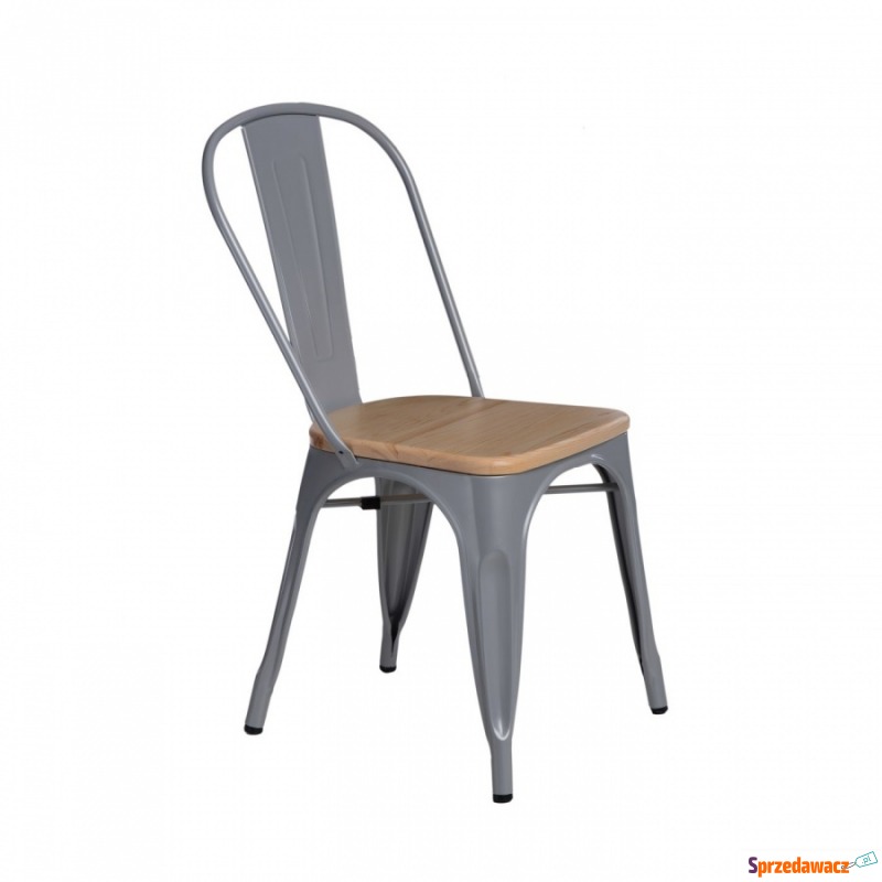Krzesło Paris Wood D2 srebrne/sosna naturalna - Krzesła do salonu i jadalni - Piaseczno