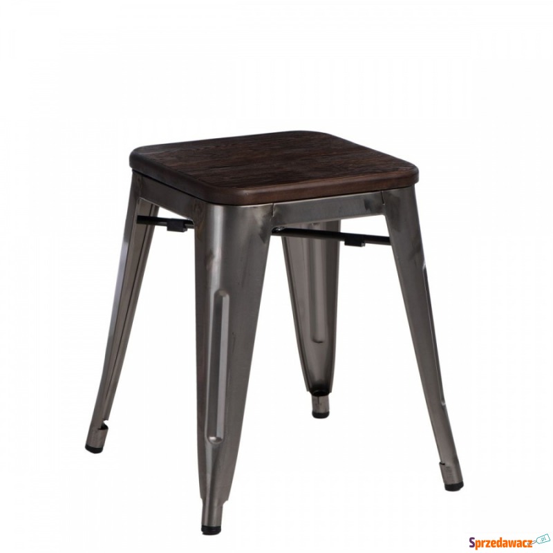 Stołek Paris Wood D2 metal-sosna szczotkowa - Taborety, stołki, hokery - Tychy