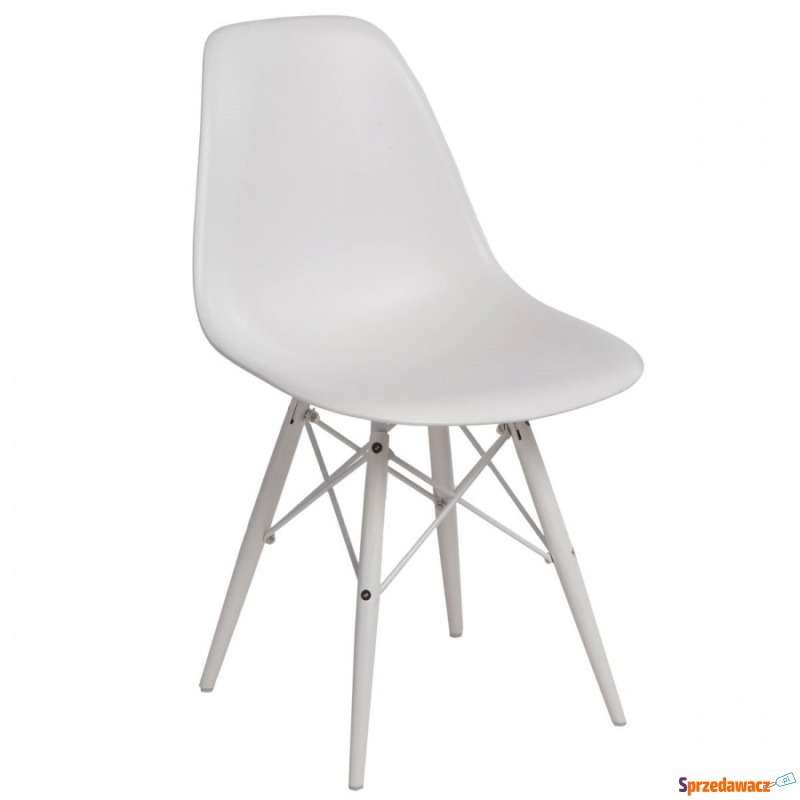 Krzesło P016W PP D2 białe/białe - Krzesła do salonu i jadalni - Bługowo