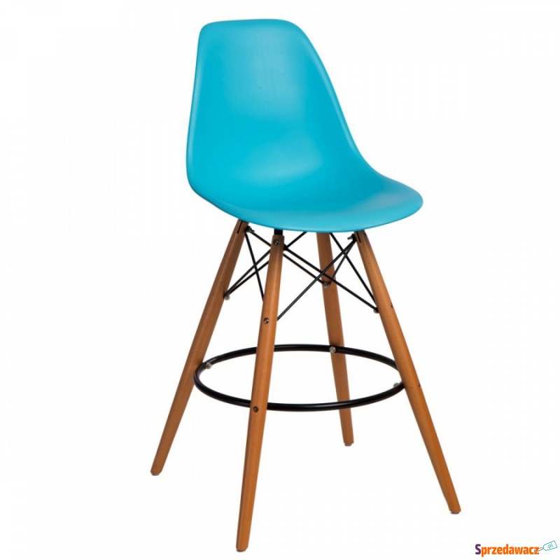 Krzesło barowe P016W PP D2 jasnoniebieskie - Taborety, stołki, hokery - Zarzeczewo