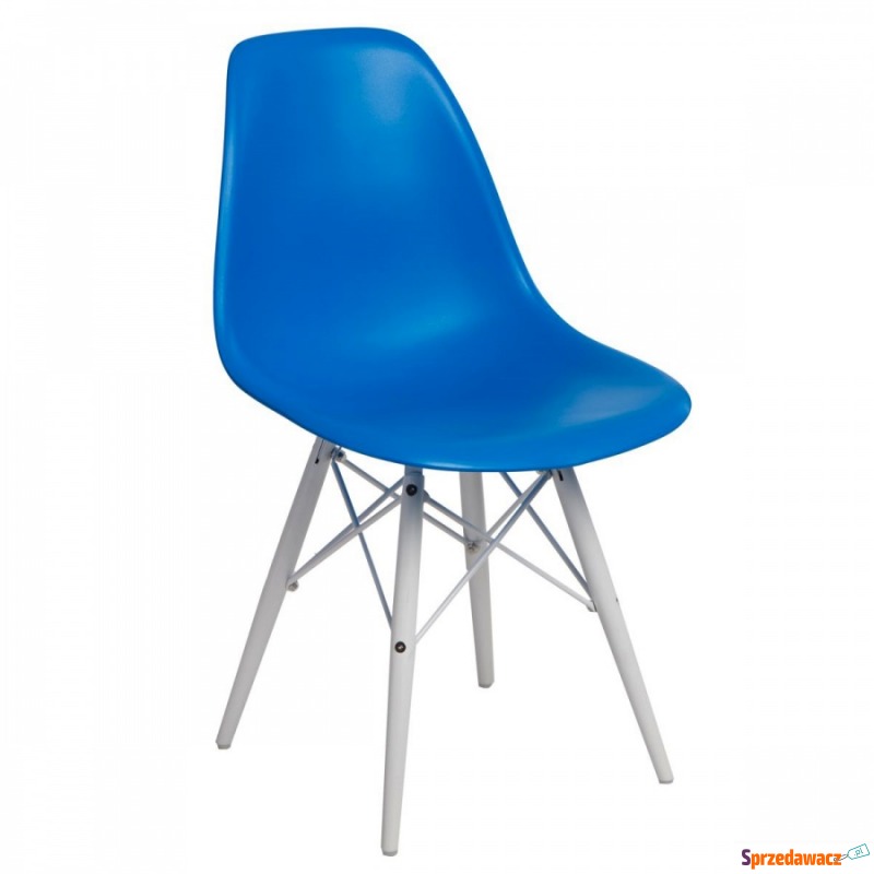 Krzesło P016W PP D2.Design niebieskie/białe - Krzesła do salonu i jadalni - Śrem