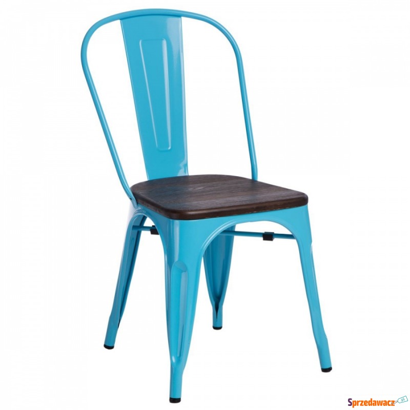 Krzesło Paris Wood D2 niebieskie-sosna szczotkowana - Krzesła do salonu i jadalni - Jaworzno
