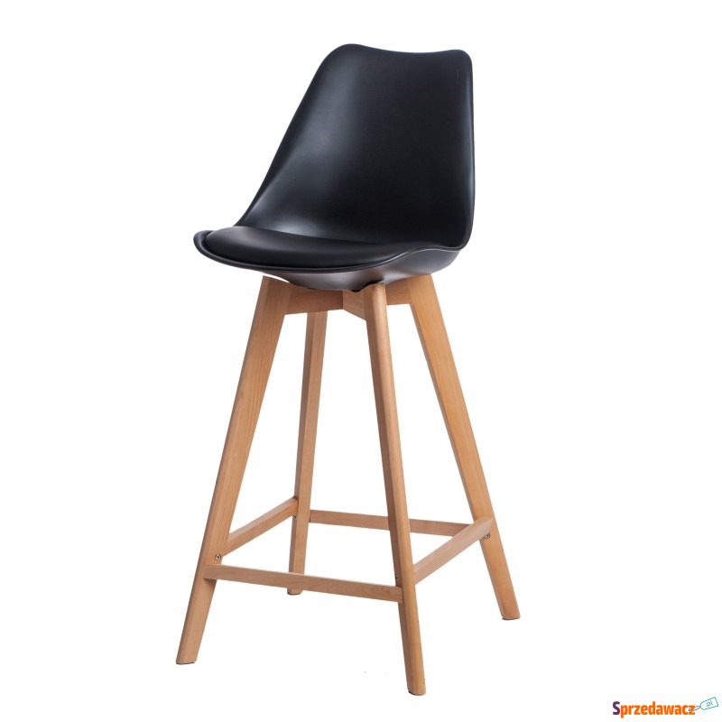 Krzesło barowe Norden Wood high PP D2 czarne - Taborety, stołki, hokery - Borzestowo