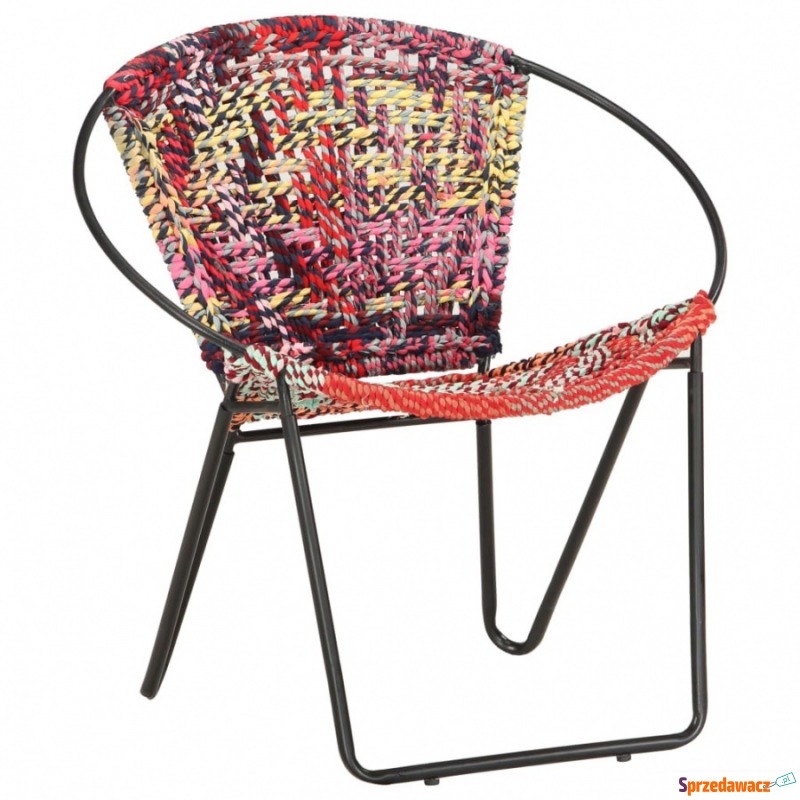 Okrągłe krzesło, wielokolorowe, z tkaniny chindi - Krzesła do salonu i jadalni - Szczecin