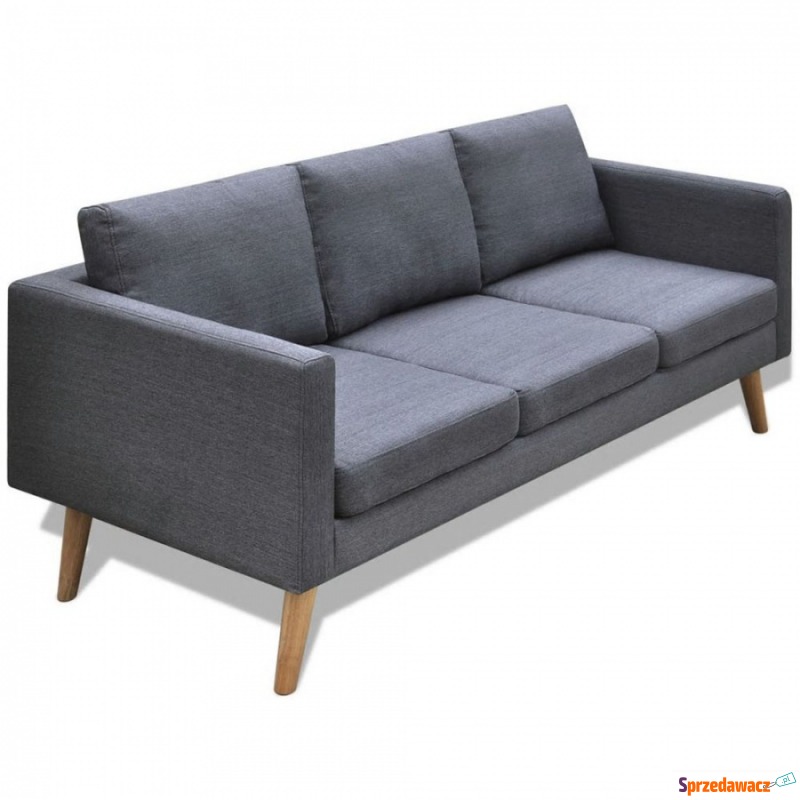 Sofa 3-osobowa, materiałowa, ciemnoszara - Sofy, fotele, komplety... - Bezrzecze