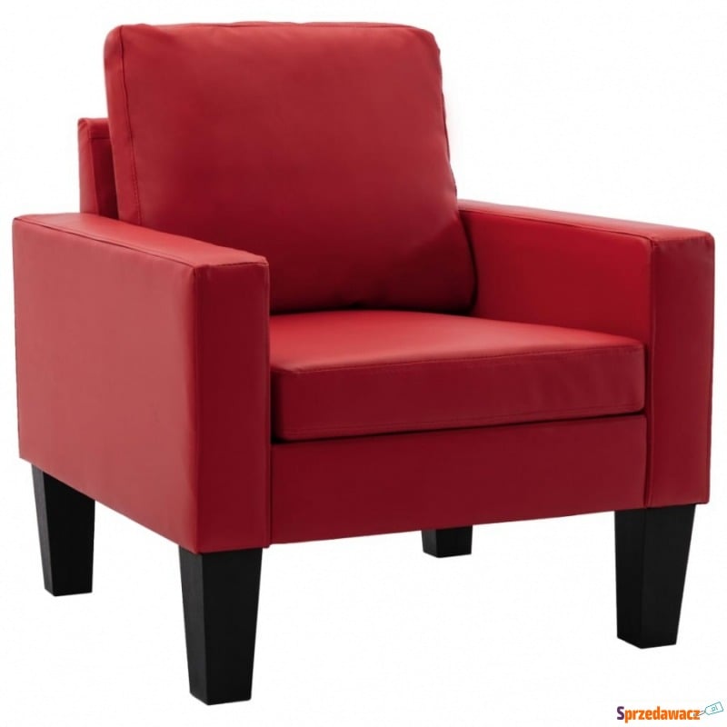 Fotel, czerwony, sztuczna skóra - Krzesła biurowe - Zduńska Wola