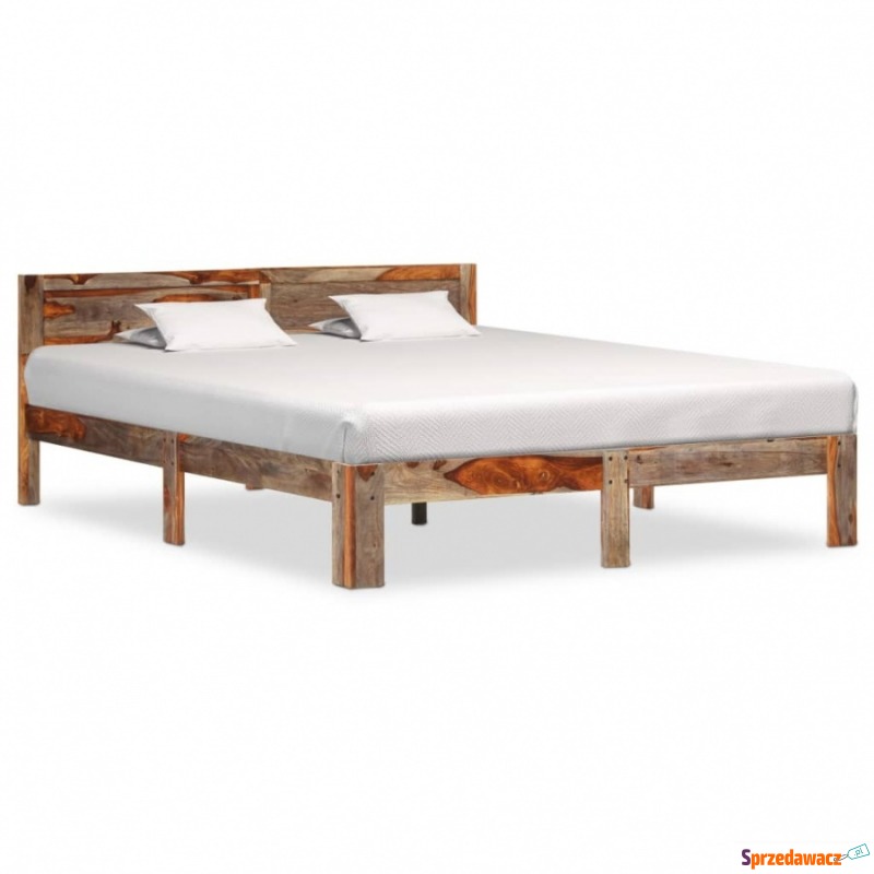 Rama łóżka, lite drewno sheesham, 160x200 cm - Łóżka - Zabrze