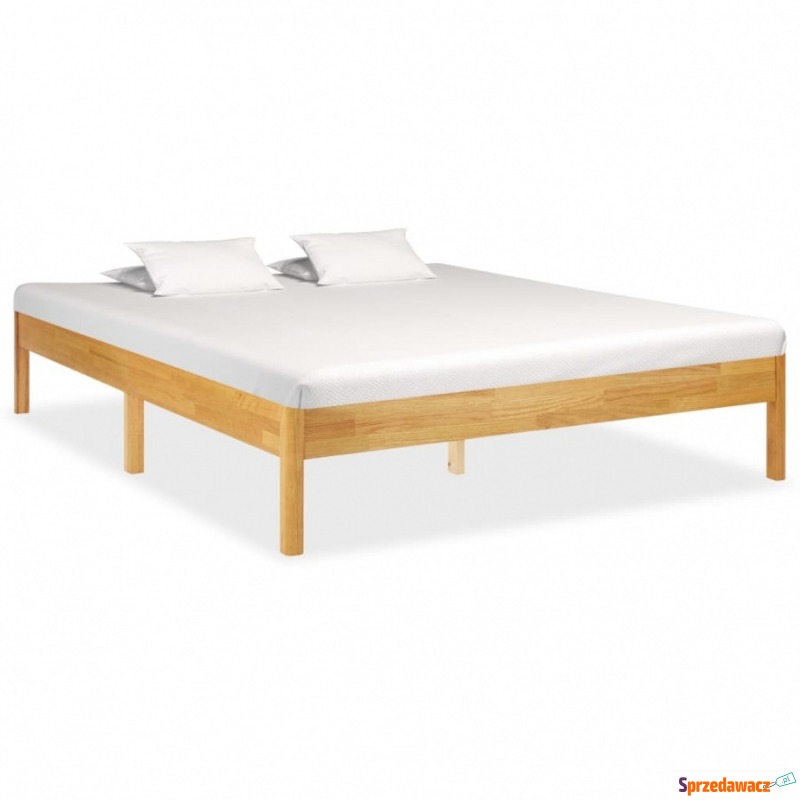 Rama łóżka z litego drewna dębowego, 160 x 200... - Łóżka - Piła