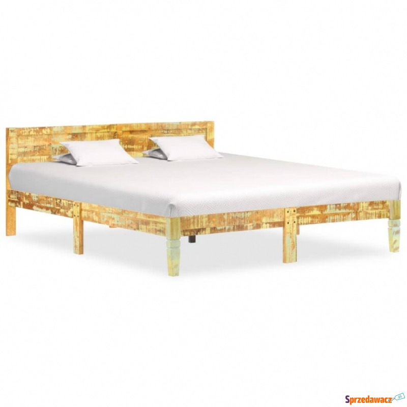 Rama łóżka z litego drewna z odzysku, 140 x 200... - Stelaże do łóżek - Mielec