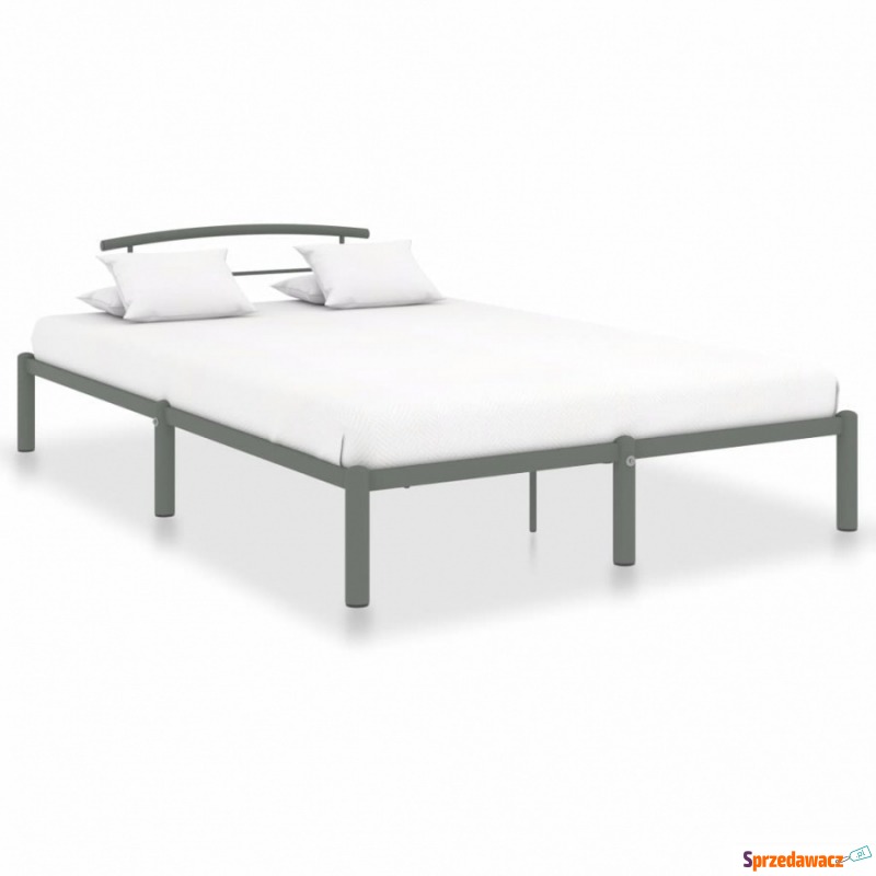 Rama łóżka, szara, metalowa, 160 x 200 cm - Stelaże do łóżek - Giżycko