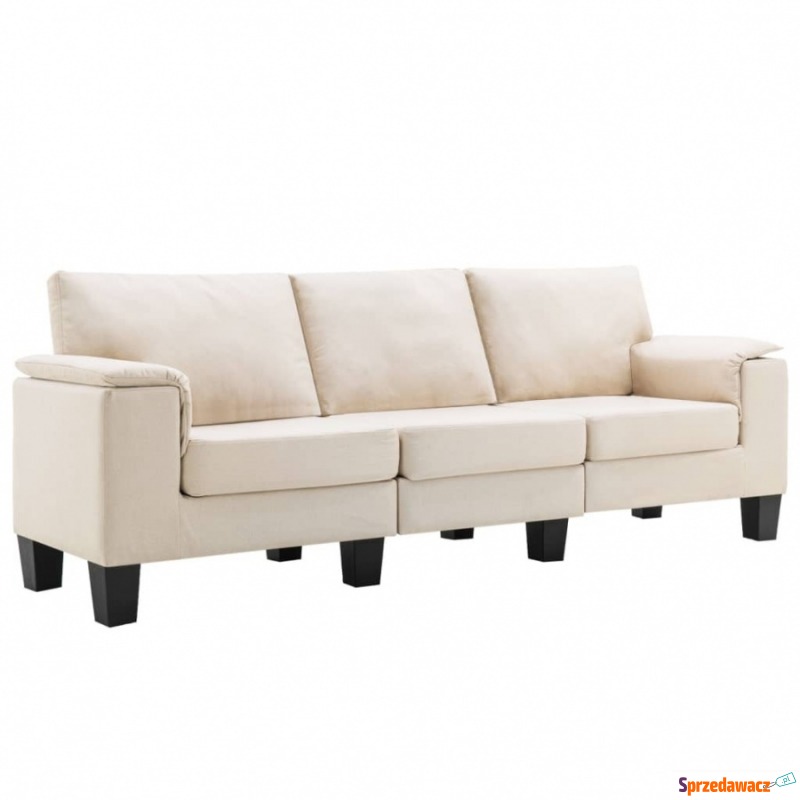 3-osobowa sofa, kremowa, tapicerowana tkaniną - Sofy, fotele, komplety... - Gorlice