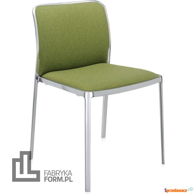 Krzesło Audrey Soft zielone z polerowaną ramą - Sofy, fotele, komplety... - Radom