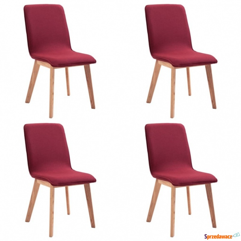 Krzesła stołowe, 4 szt., czerwone, tkanina i... - Krzesła kuchenne - Gdańsk