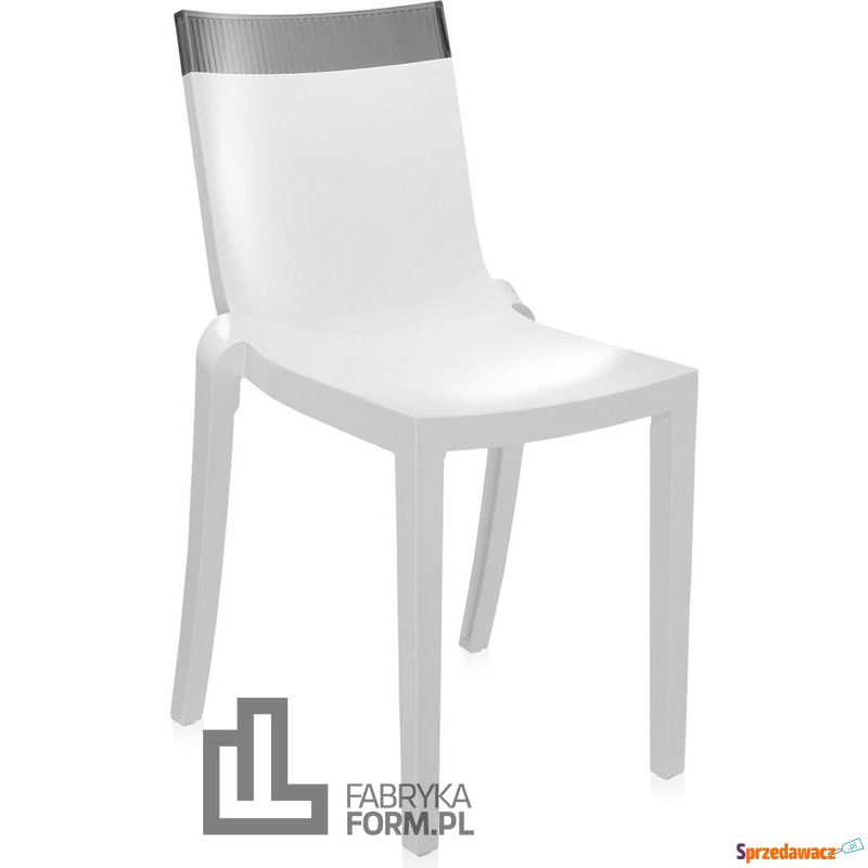 Krzesło Hi-Cut białe z przydymionym paskiem - Sofy, fotele, komplety... - Rypin
