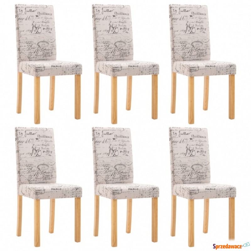 Krzesła stołowe, 6 szt., kremowe, tapicerowane... - Krzesła kuchenne - Orzesze