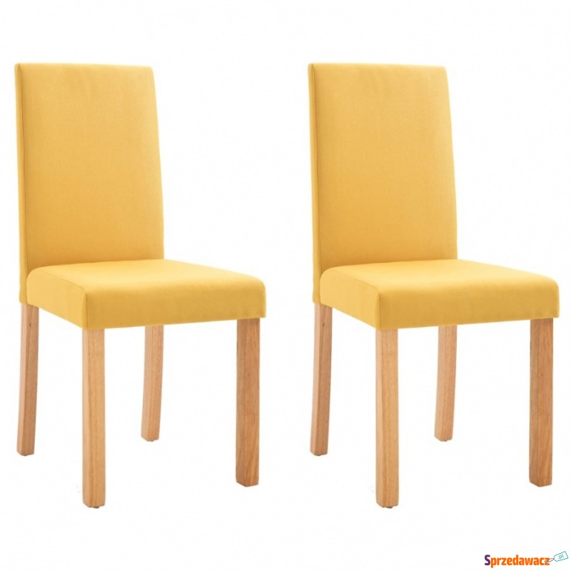 Krzesła stołowe, 2 szt., żółte, tapicerowane... - Krzesła kuchenne - Lębork